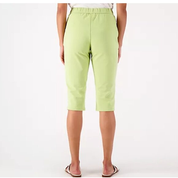 Quacker Factory Pants sz S ~ Pedal Pusher Dream Jeannes Pear Green A596299 - Picture 2 of 7